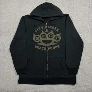 Five Finger Death Punch Hoodie Mens XL Full Zip Band Concert Sweatshirt Metal
